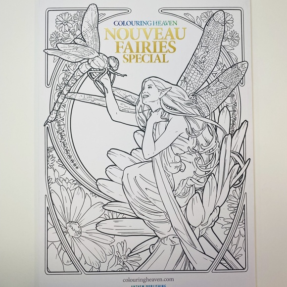 Colouring Heaven Coloring Book Nouveau Fairies Special Issue # 72 Rare 40 Sheets - Picture 2 of 5